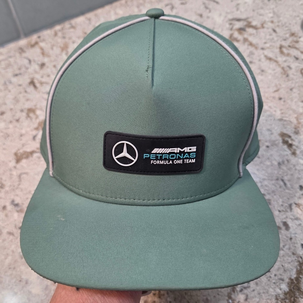 Mercedes Benz AMG Petronas F1 Puma Flat Brim Hat- Green